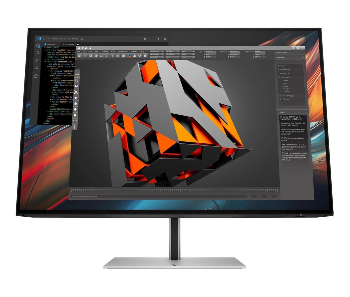 HP Series 7 Pro 724pn 24-inch WUXGA Monitor - Black/Silver