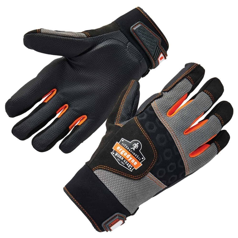 Ergodyne ProFlexÂ® 9002 ANSI/ISO-Certified Full-Finger Anti-Vibration Gloves  Black  S
