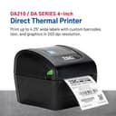 TSC DA210 Desktop Direct Thermal Label Printer - 4.25 inch, 203 dpi, USB 2.0 - Black thumbnail 2