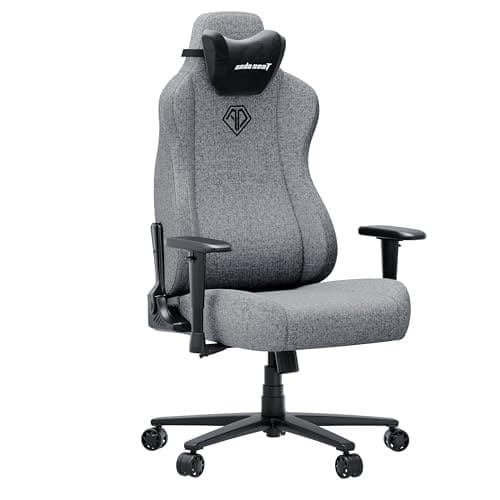 Anda Seat Novis Max Gaming Chair for Adults - Large Reclining Video Game Chairs, Linen Fabric Ergonomic Gaming Chair, Heavy Duty Back Lumbar Support - Grey Fabric Computer Chairs for Home & Work - Image 1