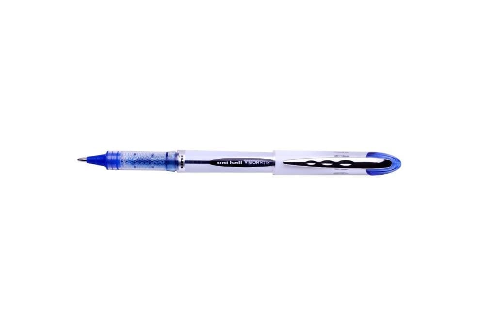 uni-ball Vision Elite 12 Pack Blue 0.8mm Med Nib Rollerball Airplane Safe