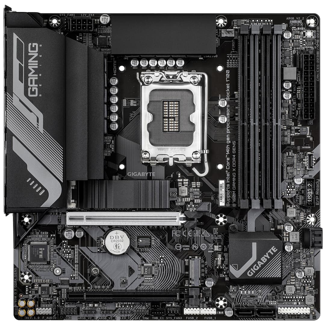GIGABYTE B760M GAMING X DDR4 GEN5 LGA 1700 Micro-ATX Motherboard - Supports 14th Gen. Intel Core CPUs, 8+1+1 phases VRM, up to 3200MHz DDR4, 2xPCIe 4.0 M.2, 2.5 GbE LAN, USB 3.2 Gen 1 - Image 2