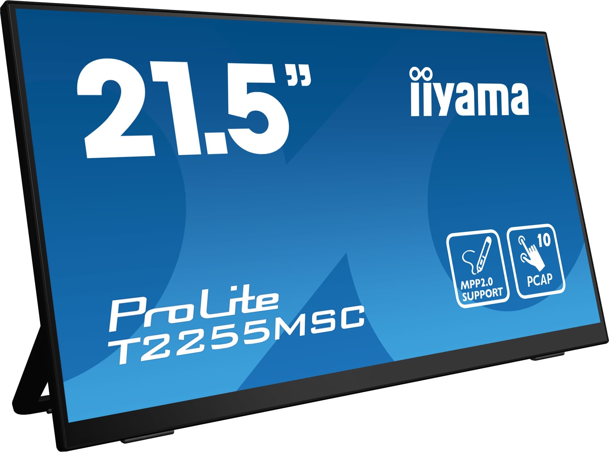 iiyama ProLite T2255MSC-B1 computer monitor 54.6 cm (21.5") 1920 x 1080 pixels Full HD IPS LCD 10-Point PCAP Touchscreen, MPP 2.0 Stylus Support, HDMI, DisplayPort, USB 3.0 Hub, 2 x 3W Speakers, Black