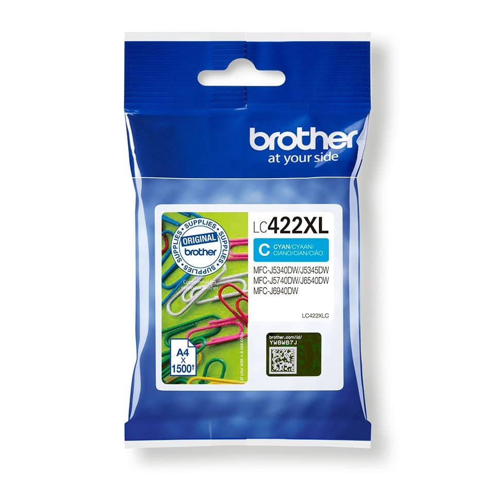 Brother LC422XL High Yield Original Ink Cartridge - Cyan