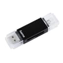 Hama Basic USB 2.0 OTG Card Reader for SD/microSD, Micro-USB - Black thumbnail 1