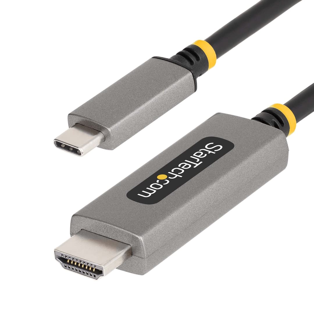 StarTech.com 6ft (2m) USB-C to HDMI Adapter Cable, 8K 60Hz, 4K 144Hz, HDR10, USB Type-C to HDMI 2.1 Video Converter Cable, USB-C DP Alt Mode/USB4/Thunderbolt 3/4 Compatible - USB-C Laptop to HDMI Monitor - Image 1
