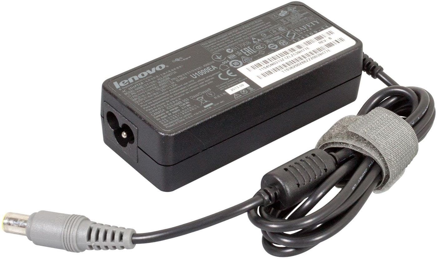 Lenovo 65W AC Adapter ADLX65NDT3A - 20V 3.25A, Round Tip, 3pin, Black (P/N 45N0313 / 45N0314)