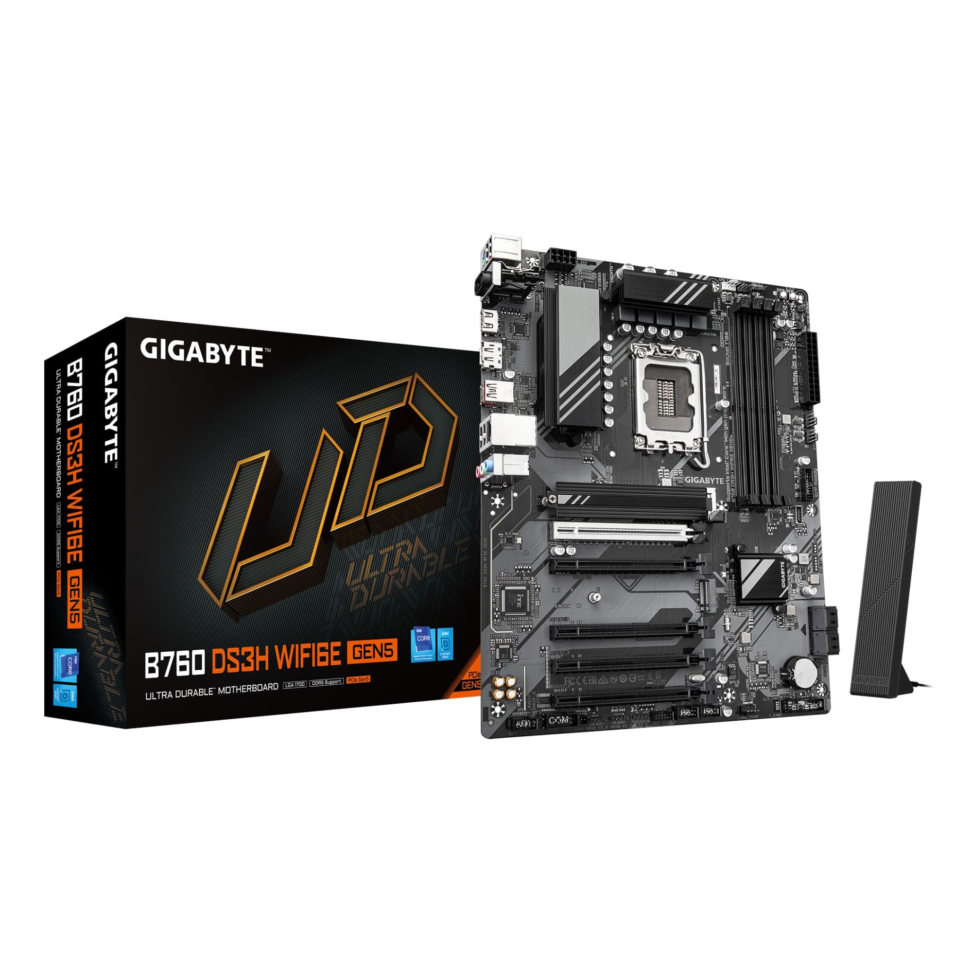 GIGABYTE B760 DS3H WIFI6E GEN5 Intel B760 Express DDR5 ATX LGA 1700 Motherboard