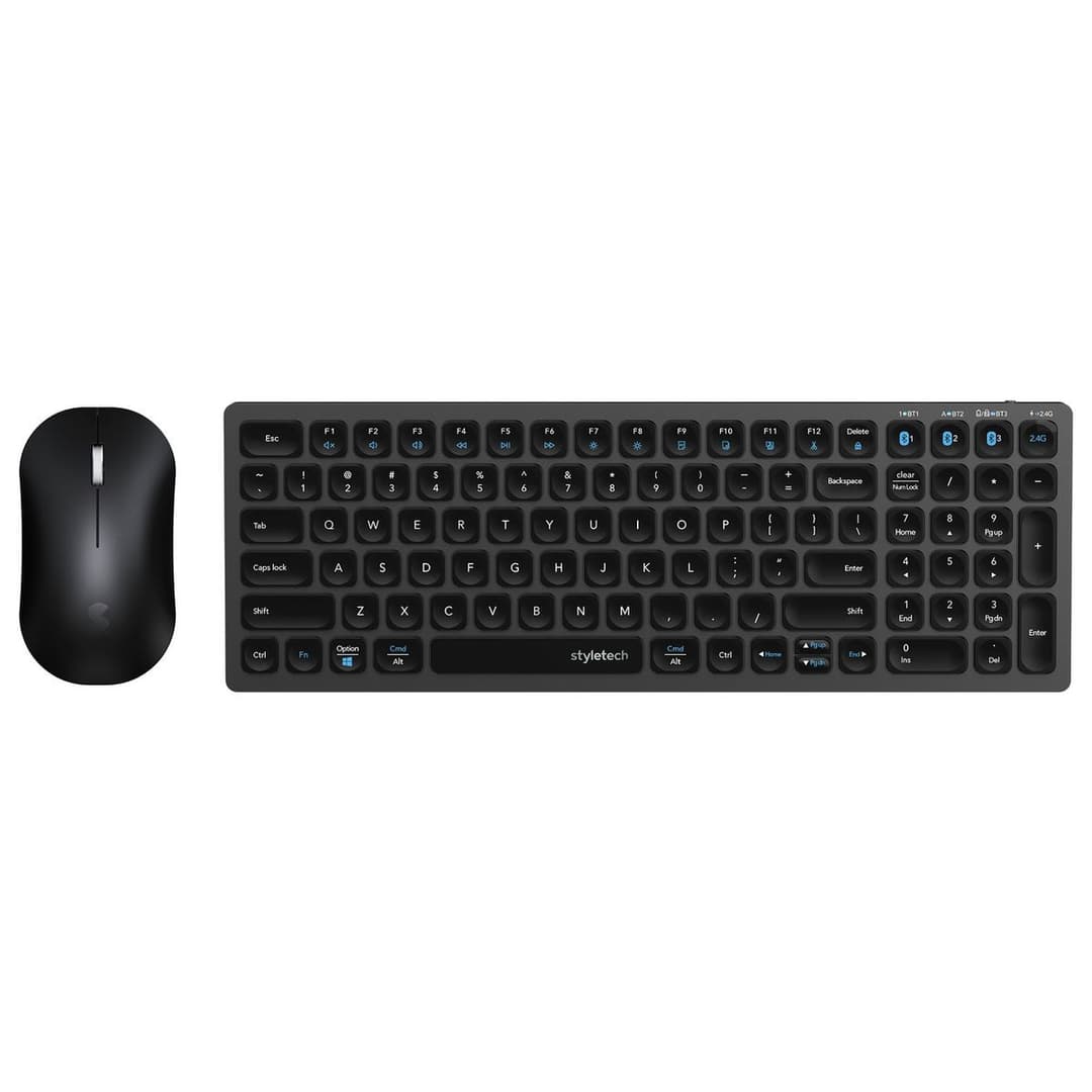 Styletech MK650 Multi-Mode Wireless Mouse and Keyboard - Black - Image 1