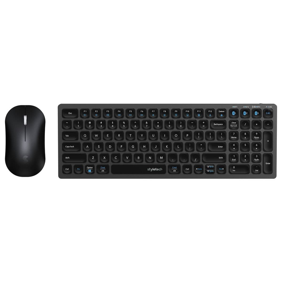 Styletech MK650 Multi-Mode Wireless Mouse and Keyboard - Black