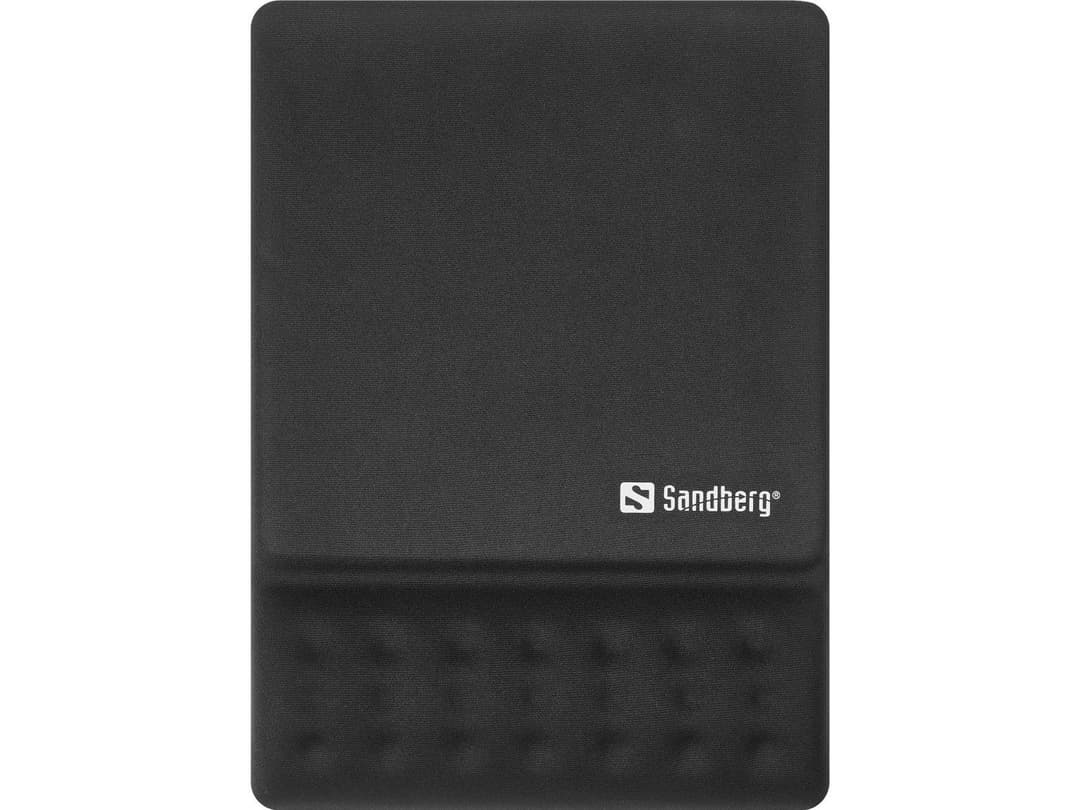 Sandberg Memory Foam Mousepad with Wrist Rest, Black - Square - Image 1