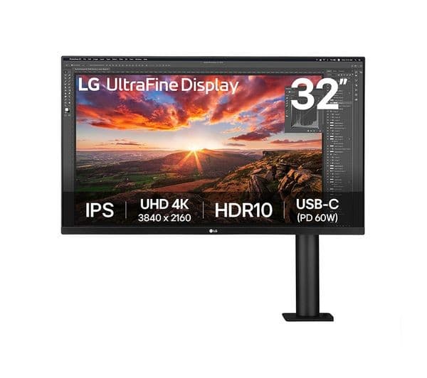 LG UltraFine Ergo 32UN880K-B.AEK 4K Ultra HD 32" IPS LED Monitor with USB-C 60W - Black - Image 1