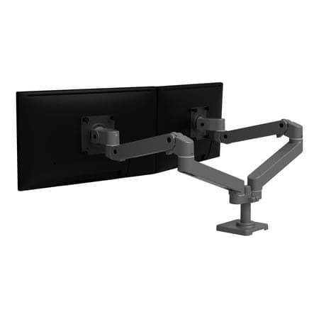 Ergotron LX Pro Dual Side-by-Side Monitor Arm, Desk Mount, up to 27" - Dark Grey