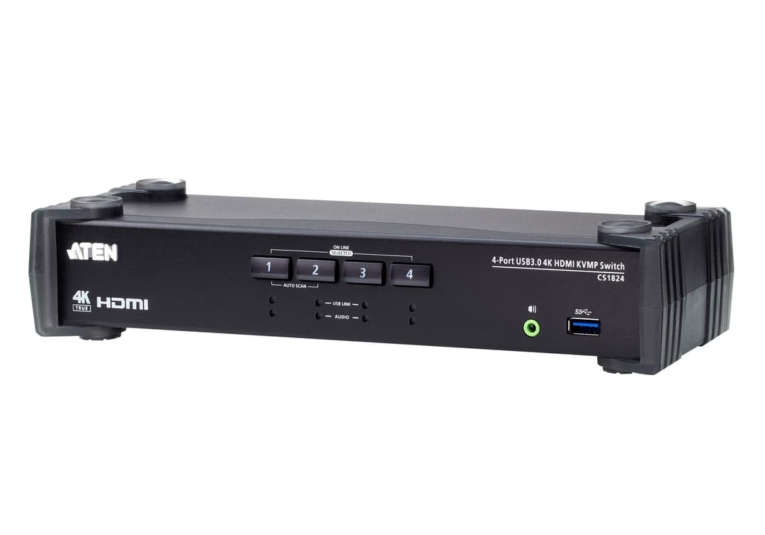 ATEN 4-Port USB 3.0 4K HDMI KVMP™ Switch with Audio Mixer Mode - Image 1