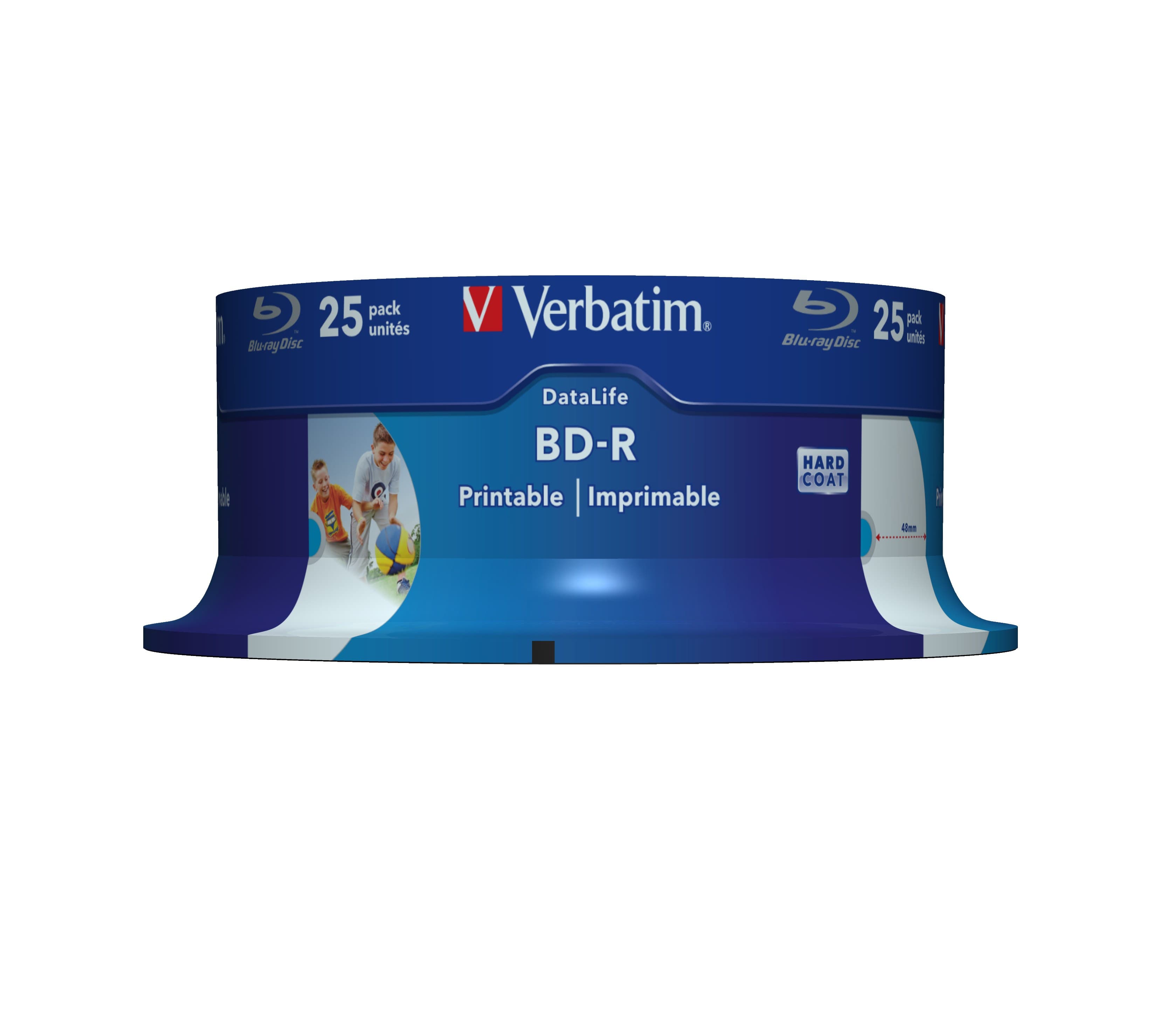 Verbatim DataLife 43811 6x Speed BD-R Blank Blu-ray Discs 25GB Inkjet Printable - Spindle Pack of 25