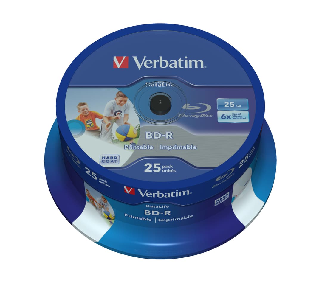 Verbatim DataLife 43811 6x Speed BD-R Blank Blu-ray Discs 25GB Inkjet Printable - Spindle Pack of 25 - Image 2
