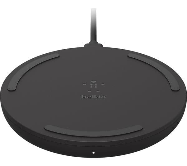 BELKIN BoostCharge Qi 10 W Wireless Fast Charging Pad with Power Supply - Black