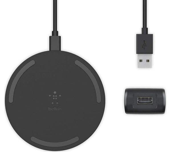 BELKIN BoostCharge Qi 10 W Wireless Fast Charging Pad with Power Supply - Black - Image 3