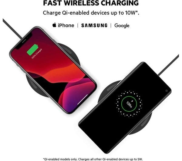 BELKIN BoostCharge Qi 10 W Wireless Fast Charging Pad with Power Supply - Black - Image 4