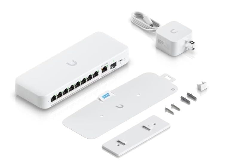Ubiquiti UniFi Flex 2.5G USW-FLEX-2.5G-8 8-Port 2.5GbE Managed Network Switch with 10G RJ45/SFP+ Combo Uplink - White - Image 2