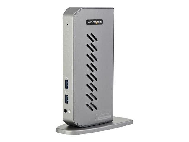 StarTech.com DK30A2DHUUE Hybrid USB-C USB-A Docking Station Dual Monitor 4K 60Hz HDMI/DisplayPort 6x USB-A Gigabit Ethernet Black and Grey