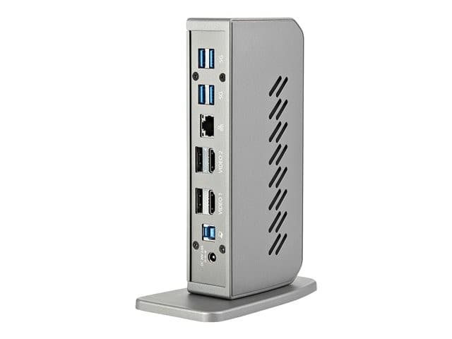 StarTech.com DK30A2DHUUE Hybrid USB-C USB-A Docking Station Dual Monitor 4K 60Hz HDMI/DisplayPort 6x USB-A Gigabit Ethernet Black and Grey - Image 3