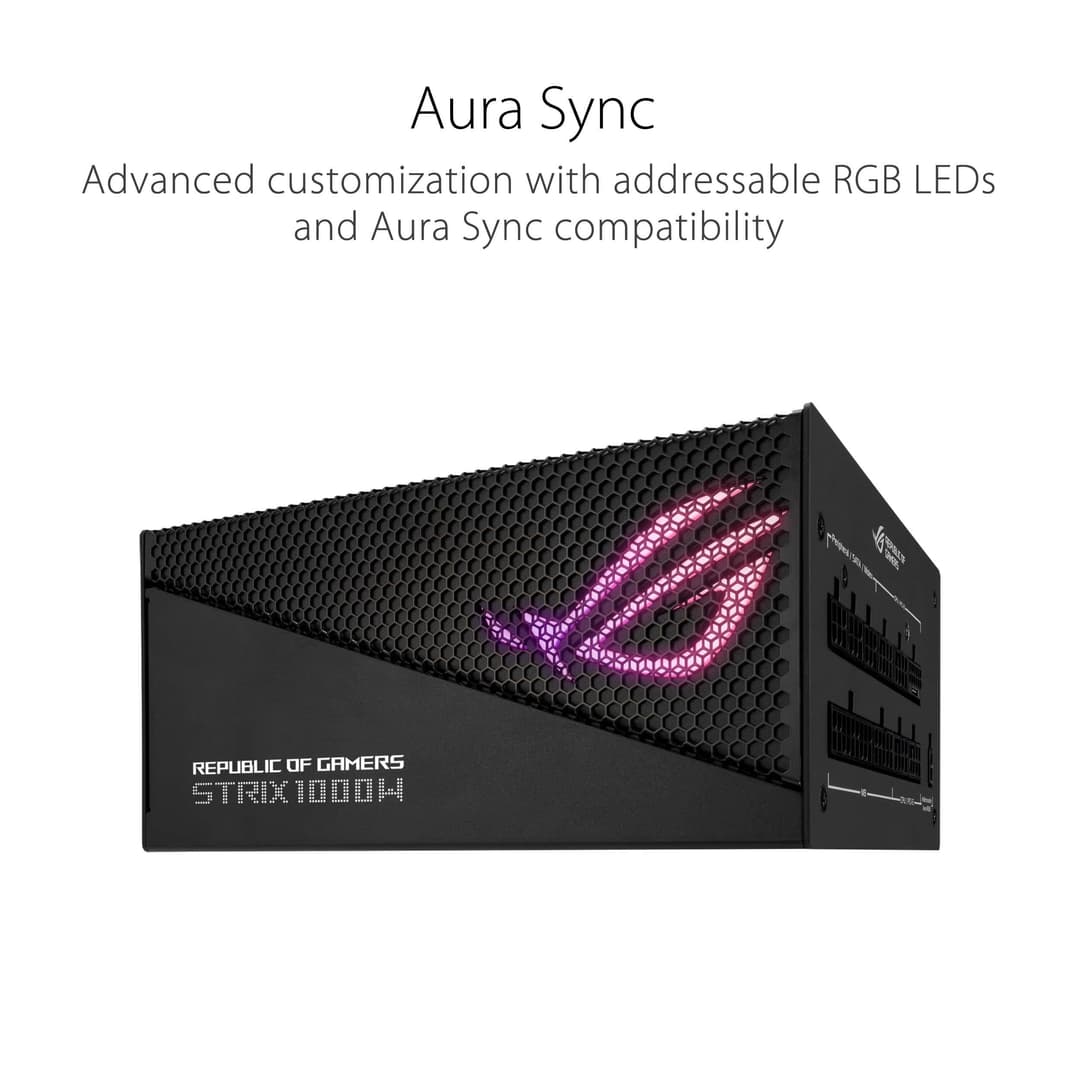 ASUS ROG Strix 1000W Gold Aura Edition ATX 3.0 PCIe 5.0 Fully Modular Power Supply - Black - Image 6