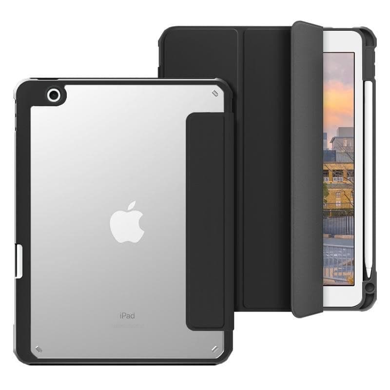 eSTUFF ES68200001-BULK NEW YORK Mirror Pencil Folio Case for Apple iPad 10.2 Black/Clear