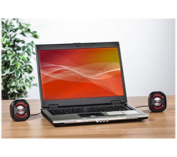 HAMA Sonic Mobil 183 2.0 USB Laptop Speakers - Black & Red - Image 3