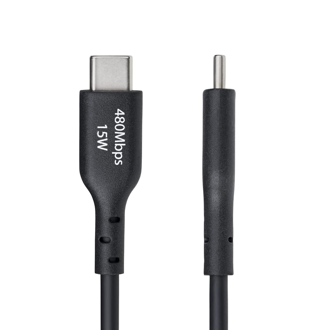 StarTech.com 3ft (1m) USB-A to USB-C Charging Cable, Charge & Sync, 3A, USB 2.0, TPE Jacket - Black USB Charging Cord - Image 3