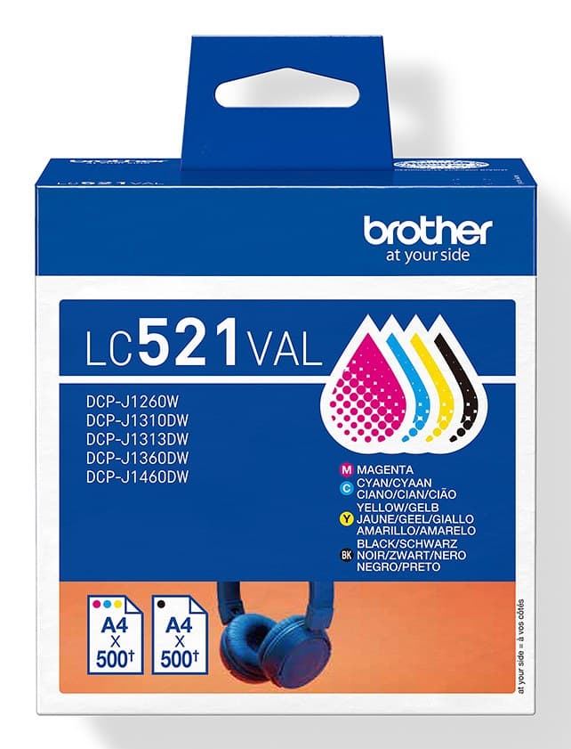 Brother LC521VAL Genuine Ink Cartridge Value Pack - Image 1