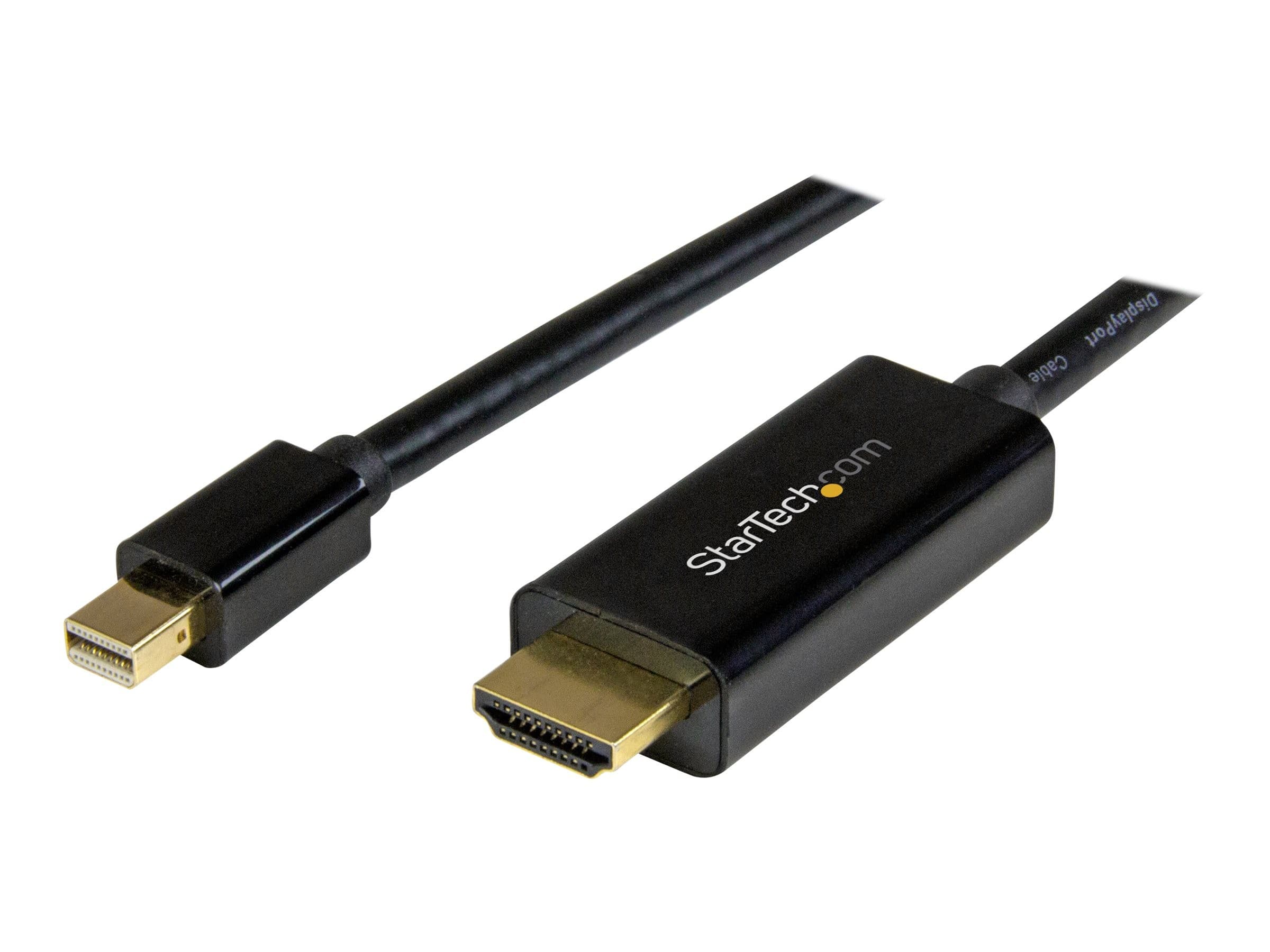 StarTech MDP2HDMM1MB Mini DisplayPort to HDMI Cable 4K 30Hz Black 1m