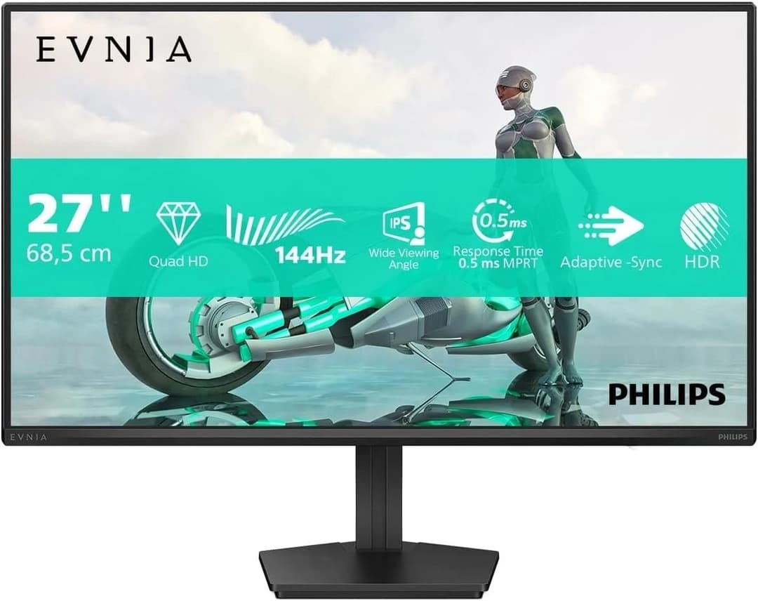 Philips Evnia 27M2N3500NF 27 inch WQHD 2560x1440 IPS Gaming Monitor 144Hz HDR10 Adaptive Sync - Dark Grey - Image 2