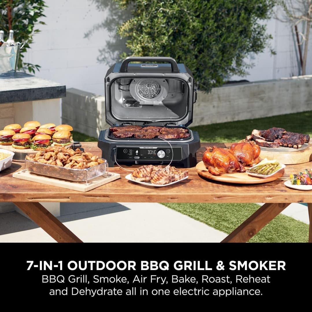 Ninja OG901UK Woodfire Pro Connect XL Electric BBQ Grill & Smoker Black Blue - Image 4