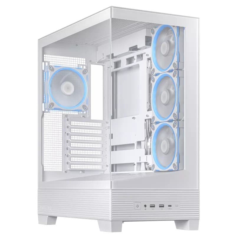 ASUS A31 PLUS TG ARGB Tempered Glass Mid Tower Gaming PC Case - White - Image 2
