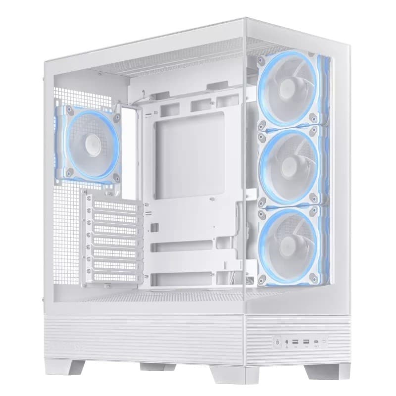 ASUS A31 PLUS TG ARGB Tempered Glass Mid Tower Gaming PC Case - White - Image 3