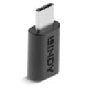 Lindy USB 3.2 Gen 2x2 Type C Male to Type C Female Adapter, 20Gbps, Black thumbnail 1