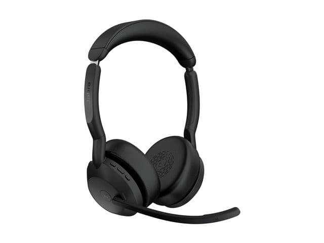 Jabra Evolve2 55 MS Stereo Wireless On-Ear Headset with Charging Stand - Bluetooth, ANC, USB-C, Black - Optimised for Microsoft Teams - Image 5