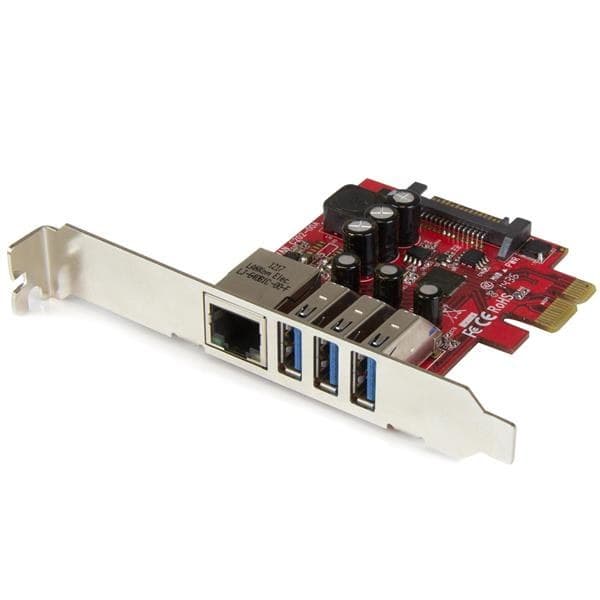 StarTech.com 3-Port PCI Express USB 3.0 Card + Gigabit Ethernet - Image 1