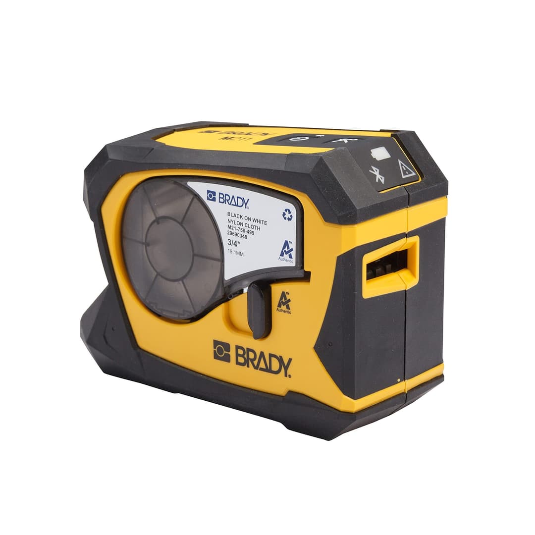 Brady M211 Portable Bluetooth Label Printer with M21-750-499 19.05mm Label Cartridge - Yellow/Black - Image 1