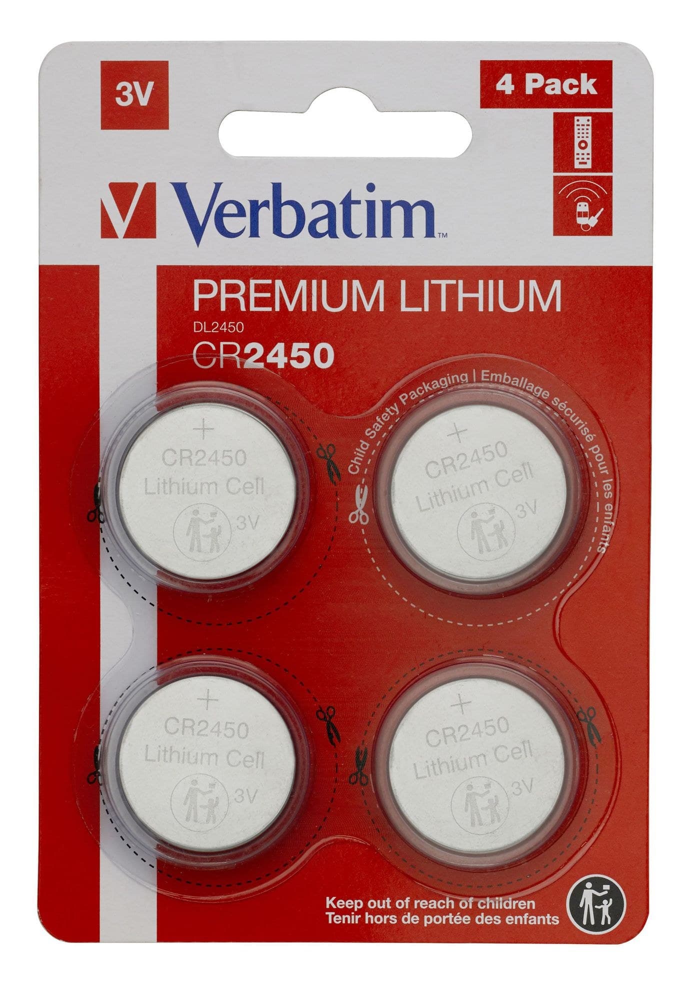 LITHIUM BATTERY CR2450 3V 4
