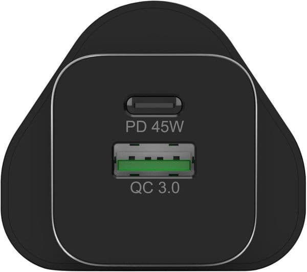 PORT DESIGNS PORT Connect 45W 2-Port GaN USB Wall Charger Black - Image 2