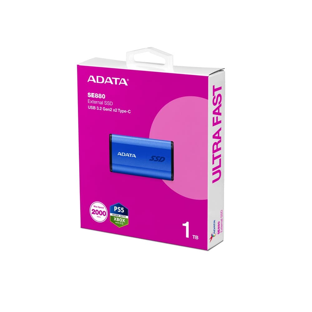 Adata SE880 Pocket Size 1TB USB 3.2 Gen2 External SSD - Blue - Image 3