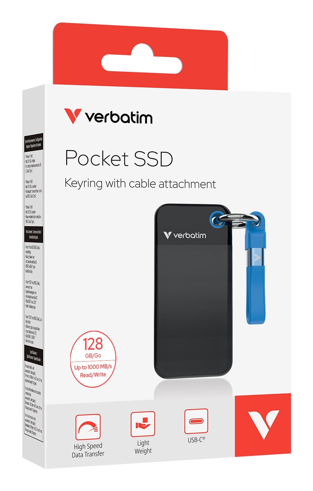 Verbatim Pocket SSD USB 3.2 Gen 2 128GB Black/Blue - Image 3