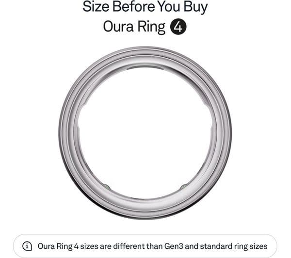Oura Ring 4 Smart Ring - Silver, Size 11 - Image 2