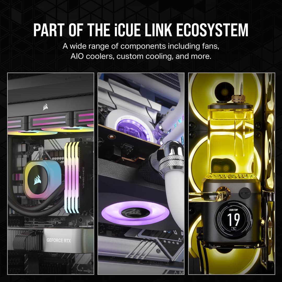Corsair iCUE LINK QX120 RGB 120mm Magnetic Dome RGB Single Fan Expansion Kit - Black - Image 7