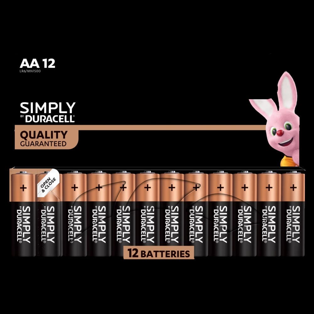 Duracell Simply AA Alkaline Batteries Pack of 12