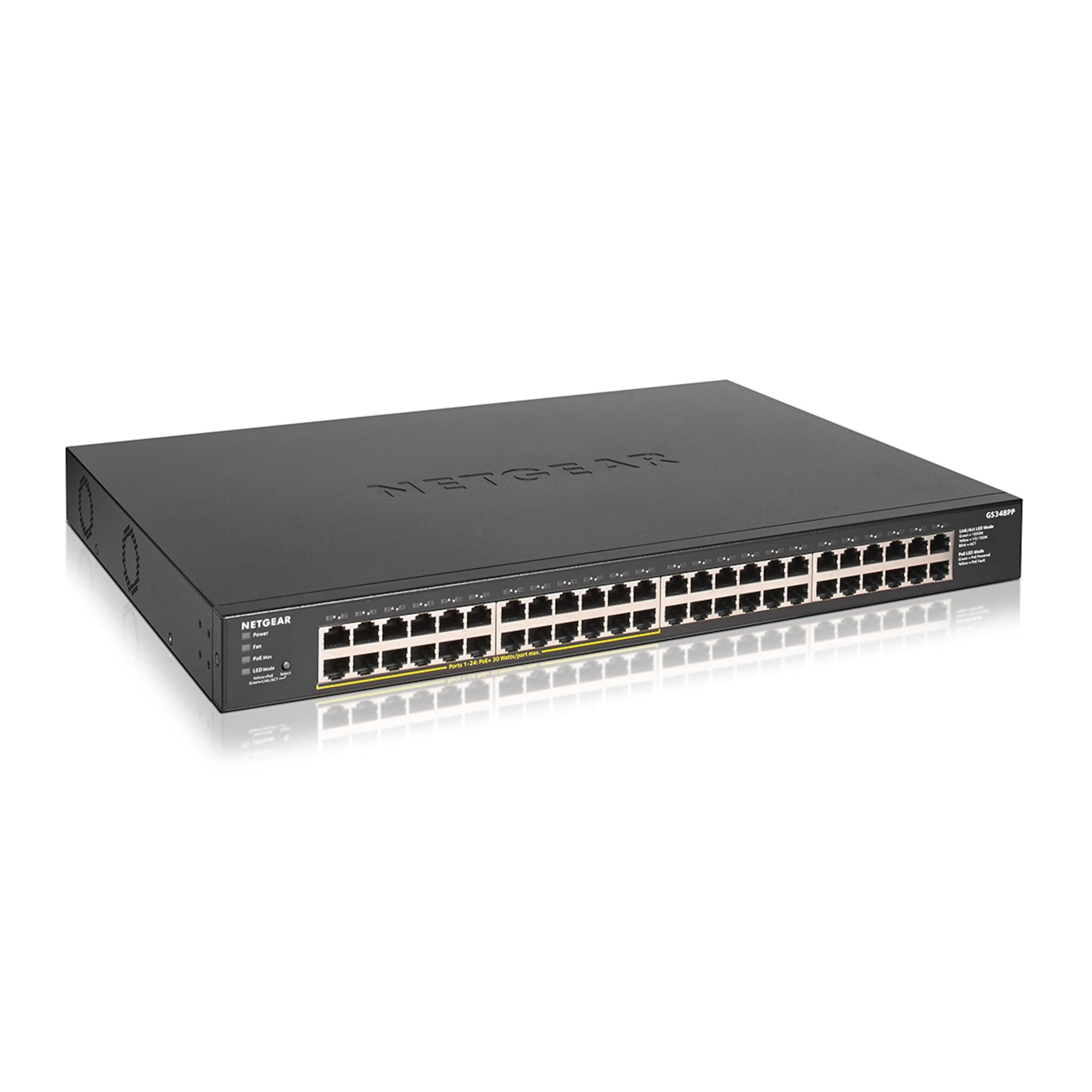 NETGEAR GS348PP Unmanaged Gigabit Network Switch - Black