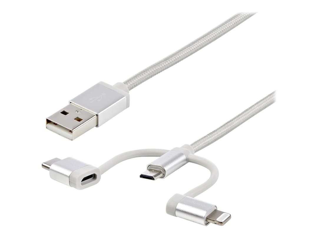 StarTech LTCUB1MGR Multi Charging Cable Silver - Image 1