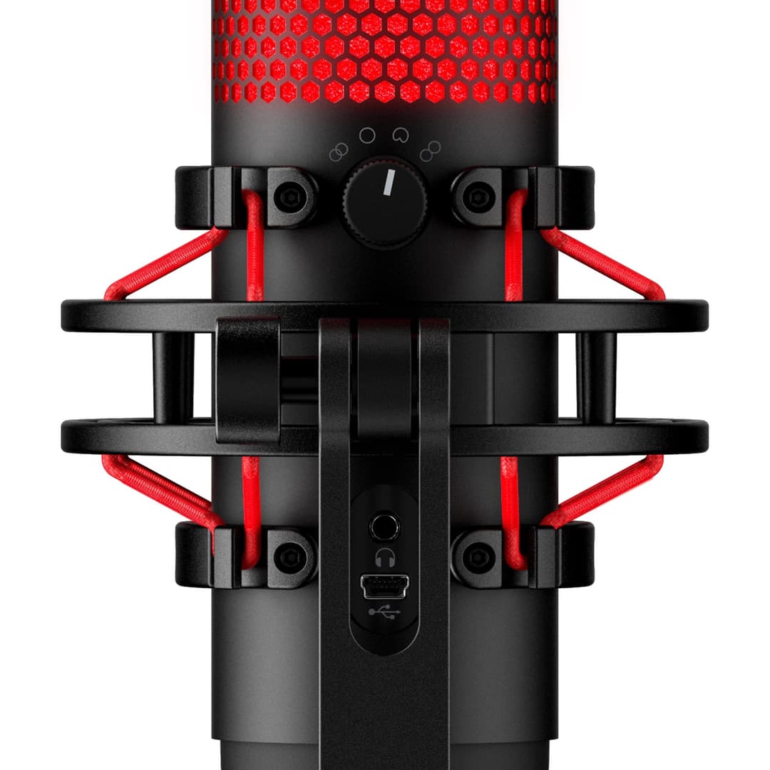 HyperX QuadCast USB Condenser Microphone - Black with Red Accents - Image 4
